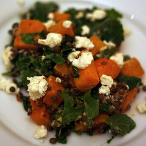 Dinner Tonight: Spiced Butternut Squash, Lentil, and Goat Cheese Salad Recipe