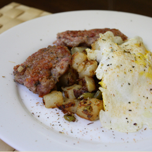 Dinner Tonight: Breakfast Sausage, Home Fries, and Eggs Recipe