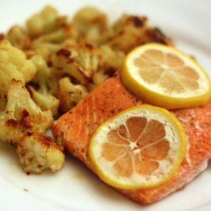 Dinner Tonight: Salmon with Roasted Cauliflower