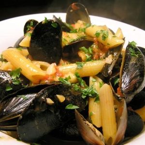 Dinner Tonight: Mussels with Tomato Broth and Penne Recipe