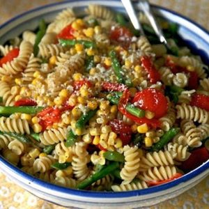 Dinner Tonight: Pasta with Corn, Tomato, and Asparagus Recipe