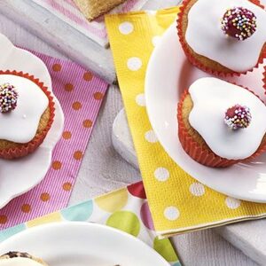 Dotty banana fairy cakes