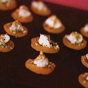 Dried Apricots with Goat Cheese and Pistachios