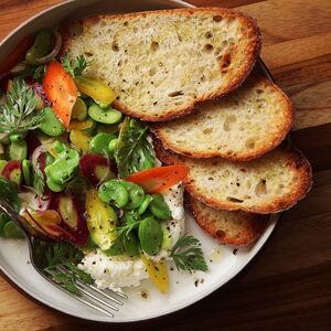 Easy Fava Bean and Carrot Salad With Ricotta Recipe