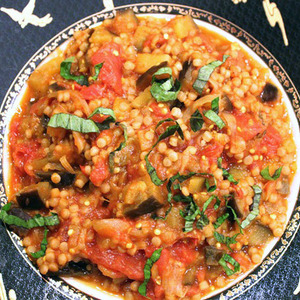 Eggplant and Tomato Sauce With Israeli Couscous Recipe