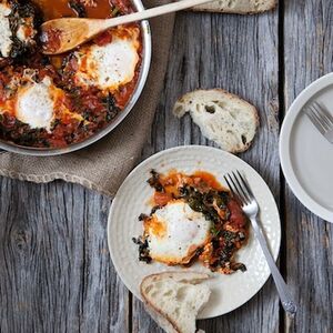 Eggs in a Wintry Tomato and Kale Sauce