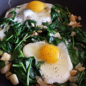 Eggs & Garlic Spinach