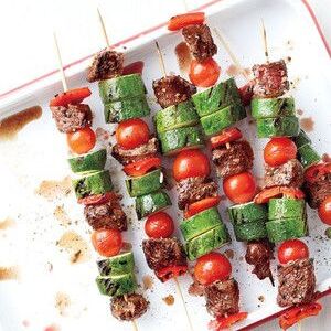 Emeril's Beef and Vegetable Kebabs