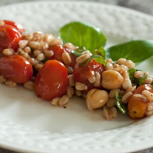 Farro and Broiled Tomato Salad