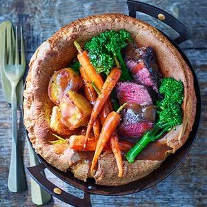 Giant Yorkshire pudding Sunday lunch