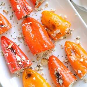 Goat Cheese Stuffed and Roasted Peppers