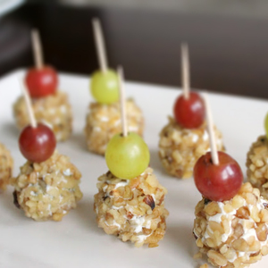 Goat Cheese and Walnut Covered Grapes