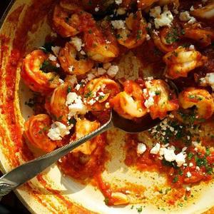 Greek Style Shrimp In Tomato Sauce With Feta