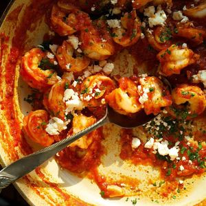 Greek Style Shrimp in Tomato Sauce with Feta