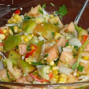 Green Tomato Corn Summer Salad