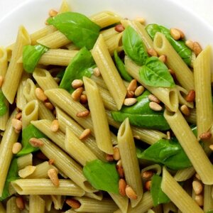 Green Lentil Penne With Deconstructed Pesto