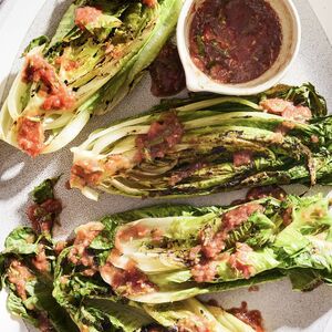 Grilled Romaine With Tomato Vinaigrette