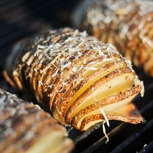 Grilled Hasselback Potatoes With Garlic and Parmesan Recipe