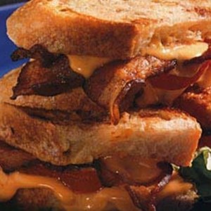 Grilled Cheddar, Tomato and Bacon Sandwiches