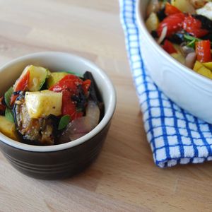 Grilled ratatouille with tomato ragout