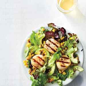 Grilled Scallops With Corn Salad