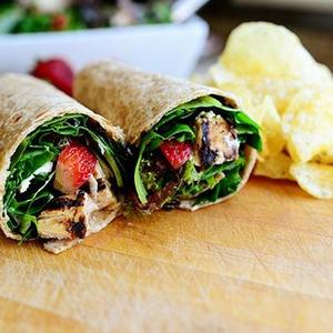 Grilled Chicken & Strawberry Salad Wrap