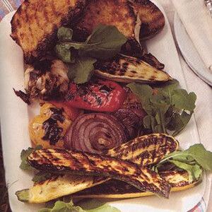 Grilled Vegetables and Tomato Bread