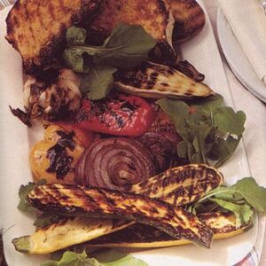 Grilled Vegetables and Tomato Bread