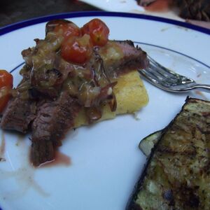 Grilled Flank Steak with Cherry Tomato Vinaigrette