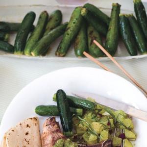 Grilled Garlic-Marinated Baby Zucchini