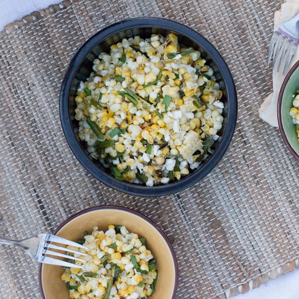 Grilled Corn and Garlic Scape Salad