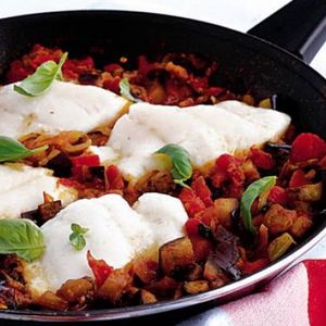 Haddock in tomato basil sauce