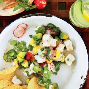 Halibut Ceviche with Tomato and Pineapple