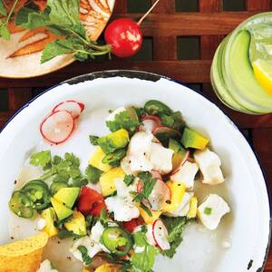 Halibut Ceviche with Tomato and Pineapple