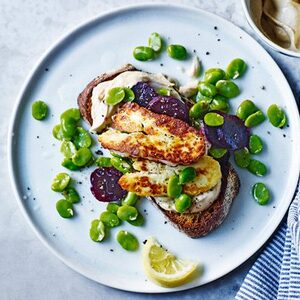 Halloumi & beetroot open sandwich