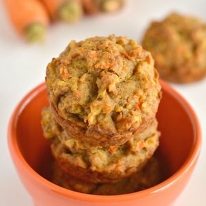 Healthy Carrot Apple Flax Muffins