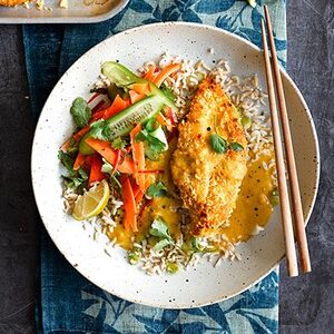 Healthy chicken katsu curry