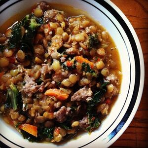 Hearty Sausage & Kale Lentil Soup