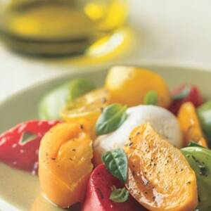 Heirloom Tomato and Burrata Cheese Salad