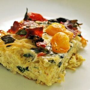 Heirloom Tomato & Spaghetti Strata