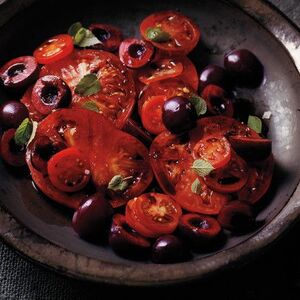 Heirloom Tomatoes with Cherries, Balsamic, and Hyssop