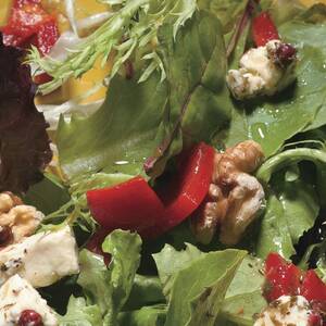 Herb Salad with Feta, Roasted Red Peppers, and Toasted Nuts