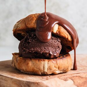 Hot Cross Bun Ice Cream Sandwich Sundae