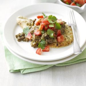 Indian mince with fresh tomato salad