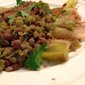 Leeks and Lentils with Parsley