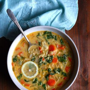 Lemon and Spinach Orzo Soup