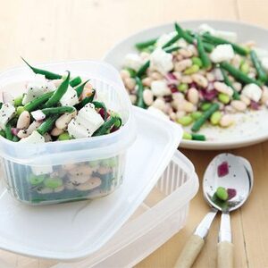 Lemony three bean & feta salad