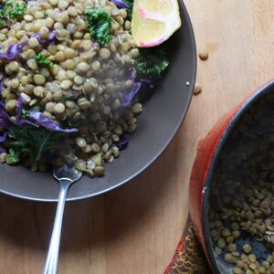 Lemony Garlic Lentils