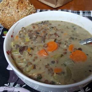 Lentil, Mushroom and Chestnut Soup