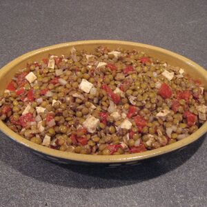 Lentil Salad with Smoked Mozzarella and Walnuts